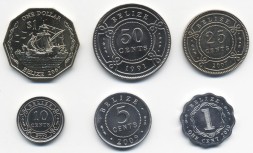 Набор из 6 монет Белиз 1991 - 2010 год