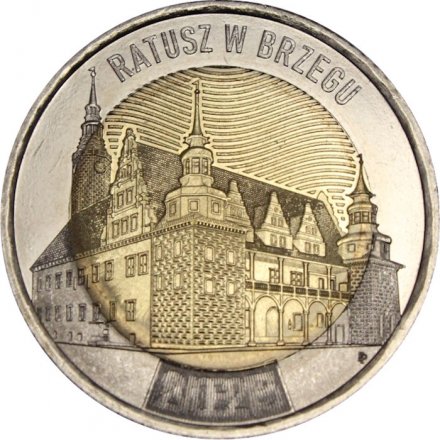 Польша 5 злотых 2025 год - Ратуша Бжега