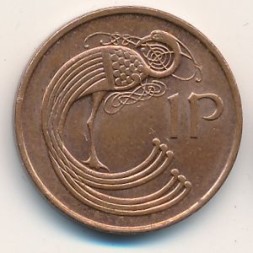 Монета Ирландия 1 пенни 1994 год