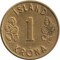 Исландия 1 крона 1973 год - Герб (&quot;3&quot; с острым завитком)