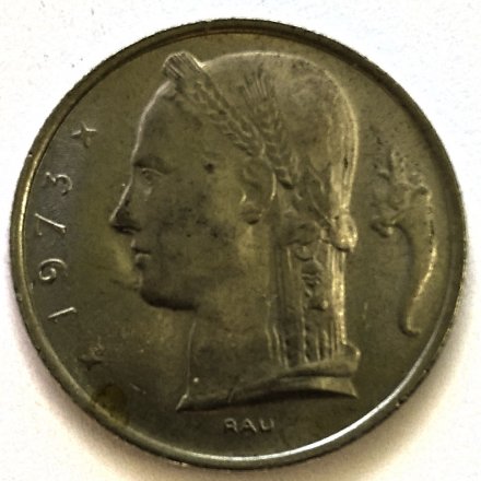 Бельгия 5 франков 1973 год BELGIQUE