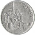 Испания 1 песета 1990 год - Король Хуан Карлос I