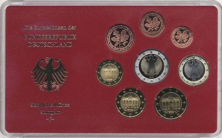 Евро серия Proof Германия 2002 год - Монетный двор «F» (8 монет)