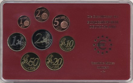 Евро серия Proof Германия 2002 год - Монетный двор «F» (8 монет)
