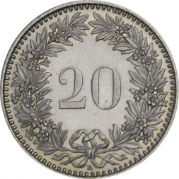 Швейцария 20 раппенов 2008 год
