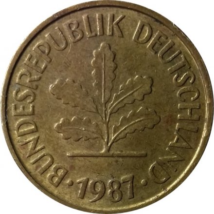 ФРГ 5 пфеннигов 1987 год - D