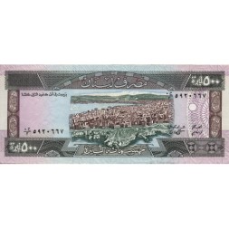 Ливан 500 ливров 1988 год - Вид на город Бейрут. Руины UNC
