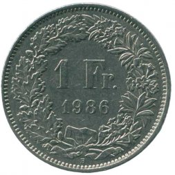 Швейцария 1 франк 1986 год