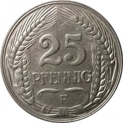 Германия 25 пфеннигов 1909 год (F)