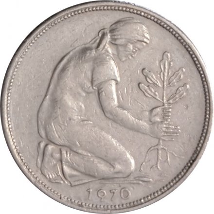 ФРГ 50 пфеннигов 1970 год (J)