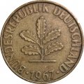 ФРГ 10 пфеннигов 1967 год - F