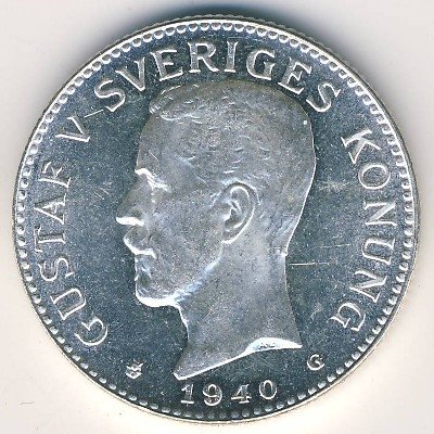 Швеция 2 кроны 1940 год