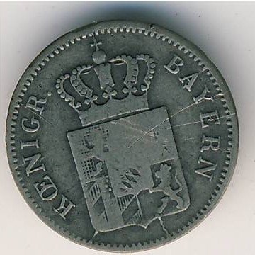 Бавария 1 крейцер 1847 год