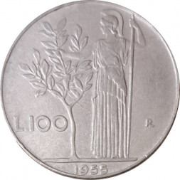 Италия 100 лир 1955 год