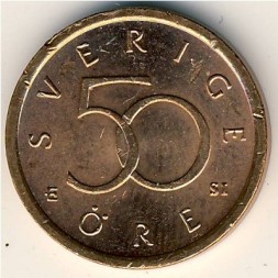 Монета Швеция 50 эре 2006 год - Король Карл XVI Густав
