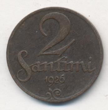 Латвия 2 сантима 1926 год