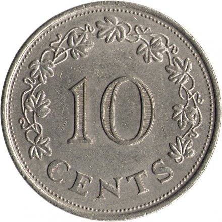 Мальта 10 центов 1972 год - Корабль