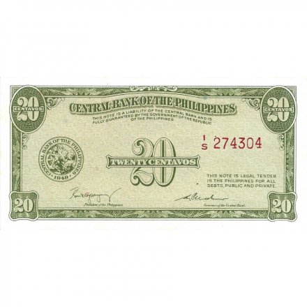 Филиппины 20 сентаво 1949 год - UNC