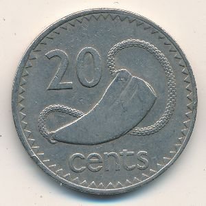 Фиджи 20 центов 1980 год