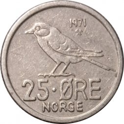 Норвегия 25 эре 1971 год