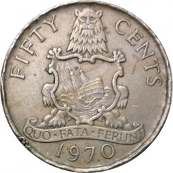 Бермудские острова 50 центов 1970 год