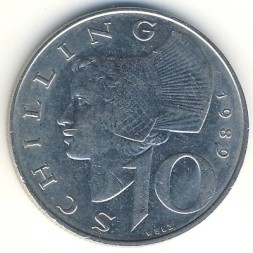Австрия 10 шиллингов 1989 год