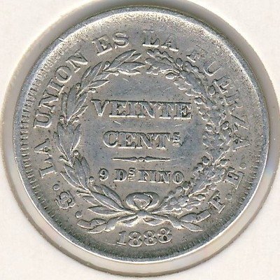 Боливия 20 сентаво 1888 год