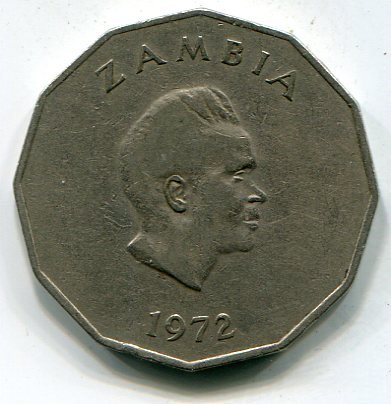 Замбия 50 нгве 1972 год - Кеннет Каунда. Герб