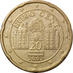Австрия 20 евроцентов 2002 год - Дворец Бельведер