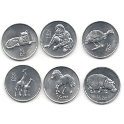Набор из 6 монет Северная Корея 2002 - Памятная серия Животные