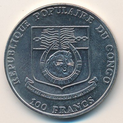 Конго 100 франков 1991 год
