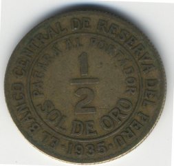 Перу 1/2 соля 1935 год
