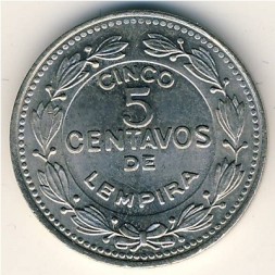 Монета Гондурас 5 сентаво 1980 год