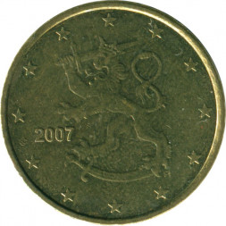 Финляндия 50 евроцентов 2007 год - Герб Финляндии