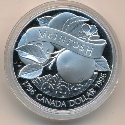 Канада 1 доллар 1996 год - Яблоки Мекинтош (Proof)