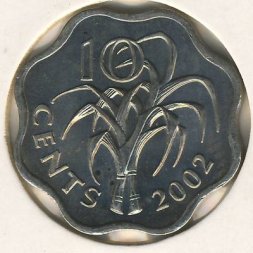 Свазиленд 10 центов 2002 год