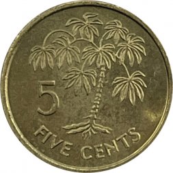 Сейшелы 5 центов 1990 год