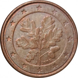 Германия 1 евроцент 2005 год (J)