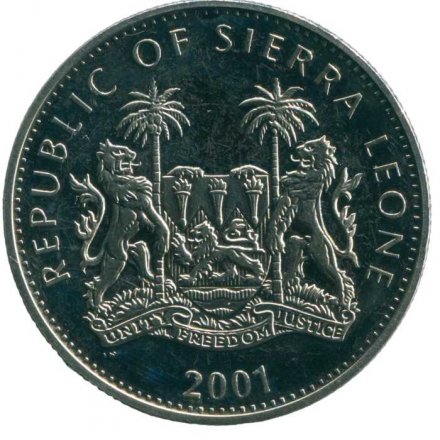 Сьерра-Леоне 1 доллар 2001 год - Большие кошки мира. Тигр