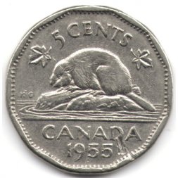 Канада 5 центов 1955 год