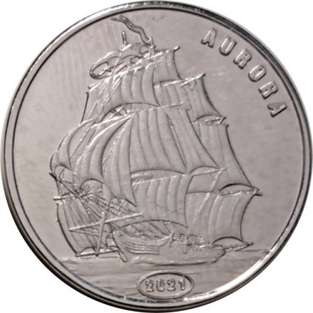 Жетон Остров Флорес 1 доллар 2021 г. Серия Парусники. Aurora (Аврора)