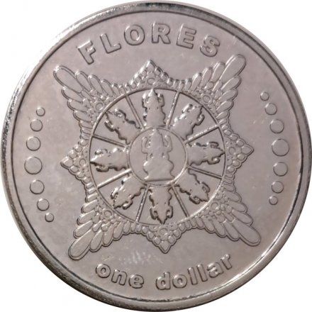 Жетон Остров Флорес 1 доллар 2021 г. Серия Парусники. Aurora (Аврора)