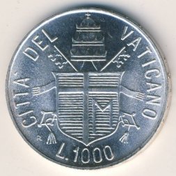 Ватикан 1000 лир 1984 год