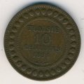 Тунис 10 сантимов 1891 год