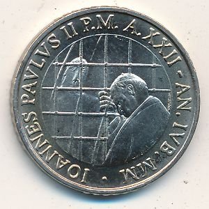 Ватикан 100 лир 2000 год