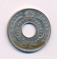 Британская Западная Африка 1/10 пенни 1950 год