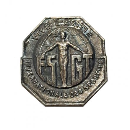 Значок Vive l&#039;amitie internationale des sportifs. FSGT. Да здравствует международная дружба спортсменов