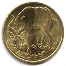 Монета Эфиопия 10 сантим 2008 год