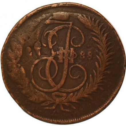2 копейки 1788 год ММ (гурт сетчатый) Екатерина II (1762 - 1796) - F