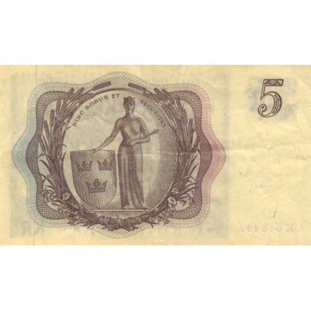 Швеция 5 крон 1963 год - Густав VI Адольф - VF